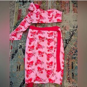 SHEIN Pink Floral Two-Piece Outfit 1X vacation